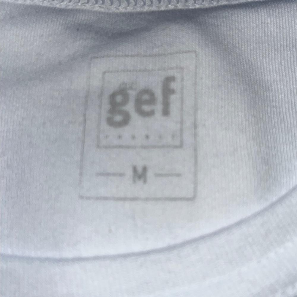 2 New Gef Unisex White Crew Neck T-Shirts Size Medium - Picture 2 of 6